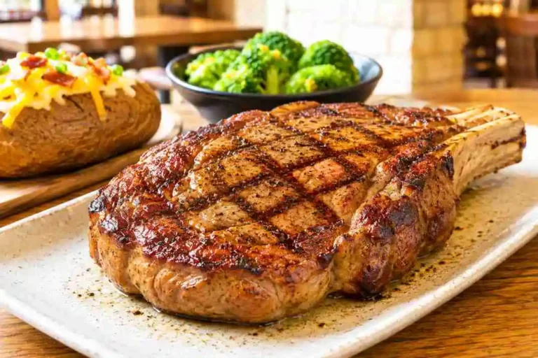 LongHorn Outlaw Ribeye 20 oz steak with grilled ribeye, baked potato and side dish