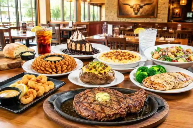 LongHorn Steakhouse full menu 2026 with steak dinner sides and restaurant view